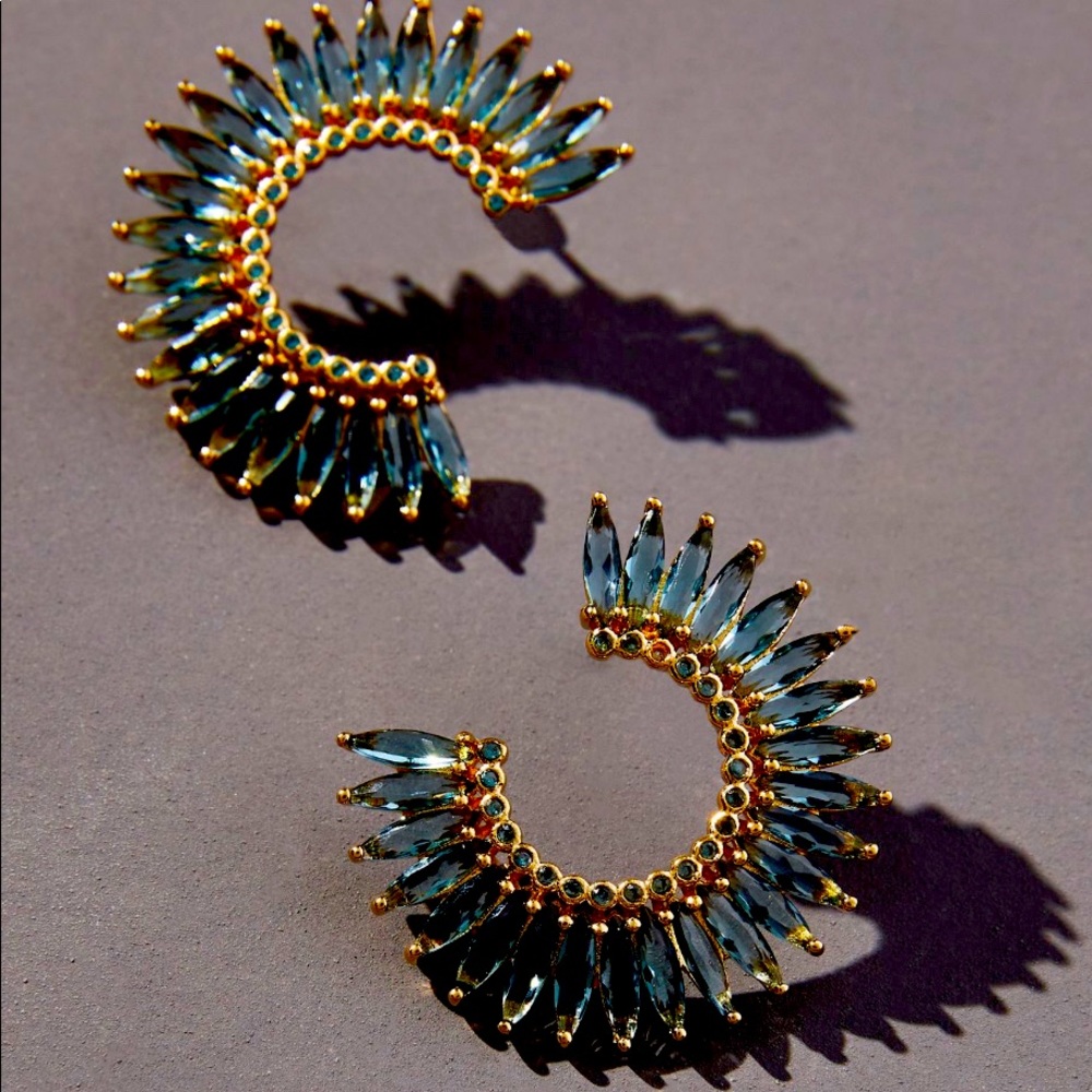 Crystal Madeline Hoop Earrings.